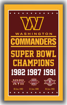 Washington Commanders Football Team Super Champions Flag 90x150cm 3x5ft Banner - £11.63 GBP