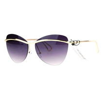 Women&#39;s Rimless Fashion Sunglasses Metal Bar Across Butterfly Frame UV400 - £10.34 GBP