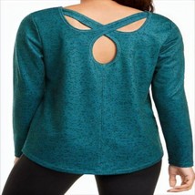 allbrand365 designer Womens Activewear Printed Cutout Back Top, Small, Deep Pine - $31.99