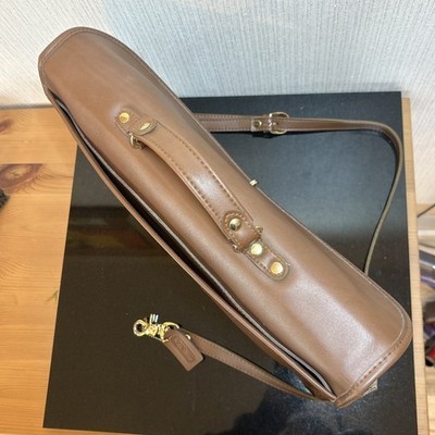 Vtg Coach Briefcase Messenger Bag Full Grain Leather Tobacco Brown 1980s USA Item image 7