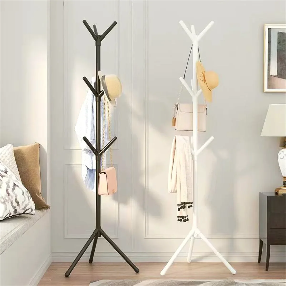 Clothes and Hats Rack Floor To Floor Bedroom Coat Hook Bedroom Vertical ... - $24.99