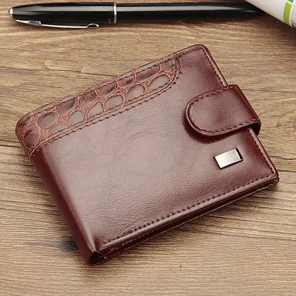 New Wallet Men&#39;s Short Small Multifunctional Hand Card Holder Clutch PU ... - $75.49