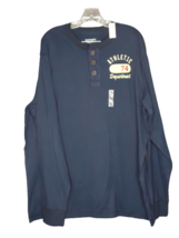 Old Navy Henley Athletic Department 74 Logo Navy Long Sleeve Button Neck XXL - £9.91 GBP