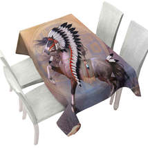 Impressive Native American War Bonnet Horse Tablecloth - $51.95 CAD+