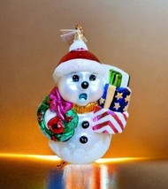 Vintage 1998 Christopher Radko Frosty Tenor Snowman Glass Ornament 7.5 i... - $158.39