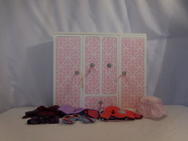 American Girl Out Generation Battat White Pink Wardrobe Closet Armoire V... - £45.92 GBP
