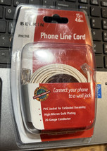 Belkin F8V100-15-IV Phone Line Cord 15’ 4.6m — 2 Line Phone Compatible -... - $8.99