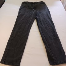 Riders Womens Size 14L Black Straight Leg High Rise Denim Jeans Measured 30x32.5 image 13