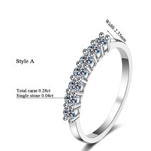 0.7ct Moissanite Engagement Ring VVS Diamond Half Eternity Wedding Band Solid St - £40.54 GBP