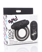 Bang! Vibrating Cock Ring &amp; Bullet W/remote Control Black - £23.31 GBP