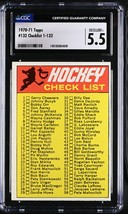 1970 Topps Hockey Checklist 1-132 #132 CGC 5.5 P1365 - £89.27 GBP