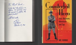 Counterfeit Hero SIGNED by Art Ronnie / Fritz Duquesne Adventurer Spy Hardcover - £38.85 GBP