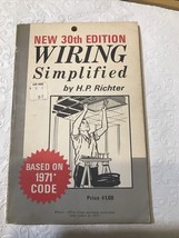 Wiring Simplified by H.P. Richter-30th Edition-1971  Electrical Inspectors - £3.73 GBP