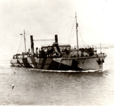 WWI British Train Ferry Ship Dazzle Camouflage Rppc Real Photo Postcard - £45.33 GBP