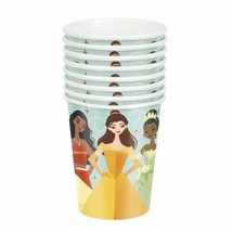 Disney Princess 8 Ct 9 oz Paper Hot Cold Cups Moana Belle Tiana - £3.62 GBP