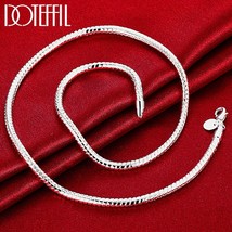 DOTEFFIL 925 Sterling Silver 4mm 20 Inch Snake Chain Necklace For Men Women Char - £10.21 GBP