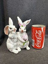 6.5” Easter Bunnies Resin Statue Spring Decor Display - £9.31 GBP