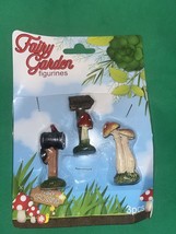 New fairy garden figurines Mailbox, Mushrooms, Welcome Sign - £3.14 GBP
