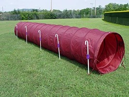 14&#39; Dog Agility Tunnel with Stakes, Multiple Colors Available (Burgundy) - $85.00