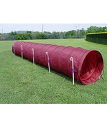 14&#39; Dog Agility Tunnel with Stakes, Multiple Colors Available (Burgundy) - £66.88 GBP