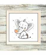 Baby elephant, canvas, acrylic colors, wall art, home decor - $100.00+