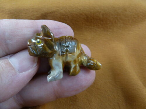 (Y-TIG-53) little brown baby TIGER figurine SOAPSTONE PERU stone carving... - $8.59