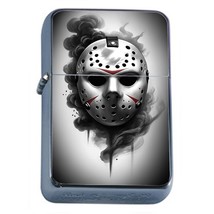 Hockey Horror Mask Halloween 13 Silver Flip Top Oil Lighter Horror - $14.80