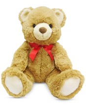 Holiday Lane Christmas Cheer Plush Brown Bear with Red Bow - £31.47 GBP