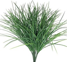 4Pcs Artificial Fake Grass Plants Flowers Faux Plastic Wheat Grass Outdo... - $38.99