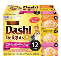 Inaba Dashi Delight Chicken Flavored Variety Pack Bits in Broth Cat Food Topping - £24.68 GBP