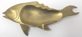 Vintage Brass Fish  Footed Ashtray About 9&quot; U141 - £15.70 GBP