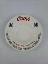 Coors Beer 6&quot; Promotional Ashtray Vintage 1960s Era White Ceramic Bar Re... - $12.00