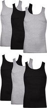 Hanes Men&#39;s Tag-Free Tank A-Shirt 6 Pack, Black / Gray Medium NWT - $37.57