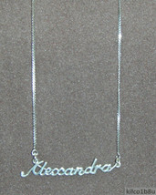 925 Sterling Silver Name Necklace - Name Plate - ALEXANDRA 17&quot; chain w/pendant - £47.01 GBP