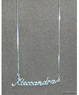 925 Sterling Silver Name Necklace - Name Plate - ALEXANDRA 17&quot; chain w/p... - £47.19 GBP