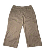 Womens Bamboo Traders Embroidered Palm Tree High Rise Chino Khaki Capri ... - $16.82