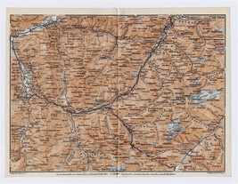 1911 Original Antique Map Of Graubuenden Chur Davos Arosa Alps Switzerland - £15.14 GBP