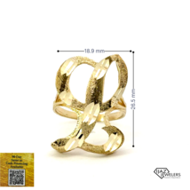10K Gold Big Diamond Cut L Ring - £163.85 GBP