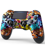 Controller Red Blue Graffiti Dual Gamepad PS4 PC Compatible - £21.57 GBP