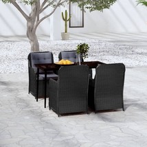  Garden Dining Set Black Powder-coated steel 5 Piece Set - $19,390.14 MXN