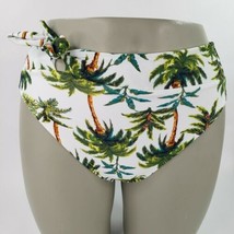 Xhilaration Bikini Bottom Sz Small 3 5 Palm Print High Leg High Waist Ti... - £9.38 GBP