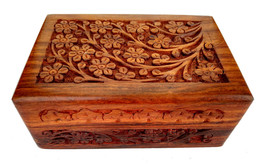 Holz Indianer Schnitzerei Box Für Schmuck Handgefertigt Mädchen Und Damen Antik - £26.65 GBP