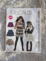 McCalls M6391 Sewing Pattern Girls Size 7-14 Skirts Shorts Ruffled Easy ... - £8.24 GBP