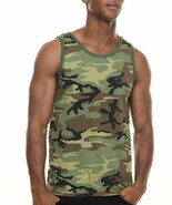 Small WOODLAND CAMO TANK TOP Tshirt  Army Hunting Tee Shirt Rothco 6702 S - $227.89 MXN