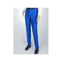 Mens Tuxedo Formal Suit ROYAL DIAMOND Slim Fit 3Pc Vested shiny Satin SL83 Blue image 5