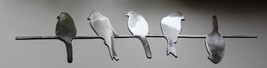 Birds on a Wire Silver Metal Wall Decor 18&quot; long by 4 1/2&quot; tall - £16.06 GBP