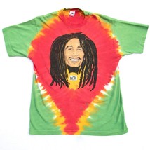 Vintage Bob Marley Puffy Tie Dye T-shirt Single Stitch Mens Size Xl Made In Usa - £192.68 GBP