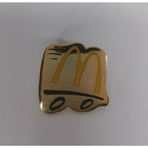 Vintage McDonald&#39;s M On Wheels Gold Enamel Employee Lapel Hat Pin - £8.07 GBP