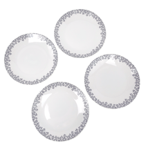 Vintage MCM ROSENTHAL Germany Set 4 Gray Clover 7.5&quot; Salad Plates Raymon... - £18.96 GBP