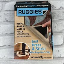Ruggies Reusable Rug Grippers 8 Pack Stopper Pad Washable Carpet Floor M... - $6.89